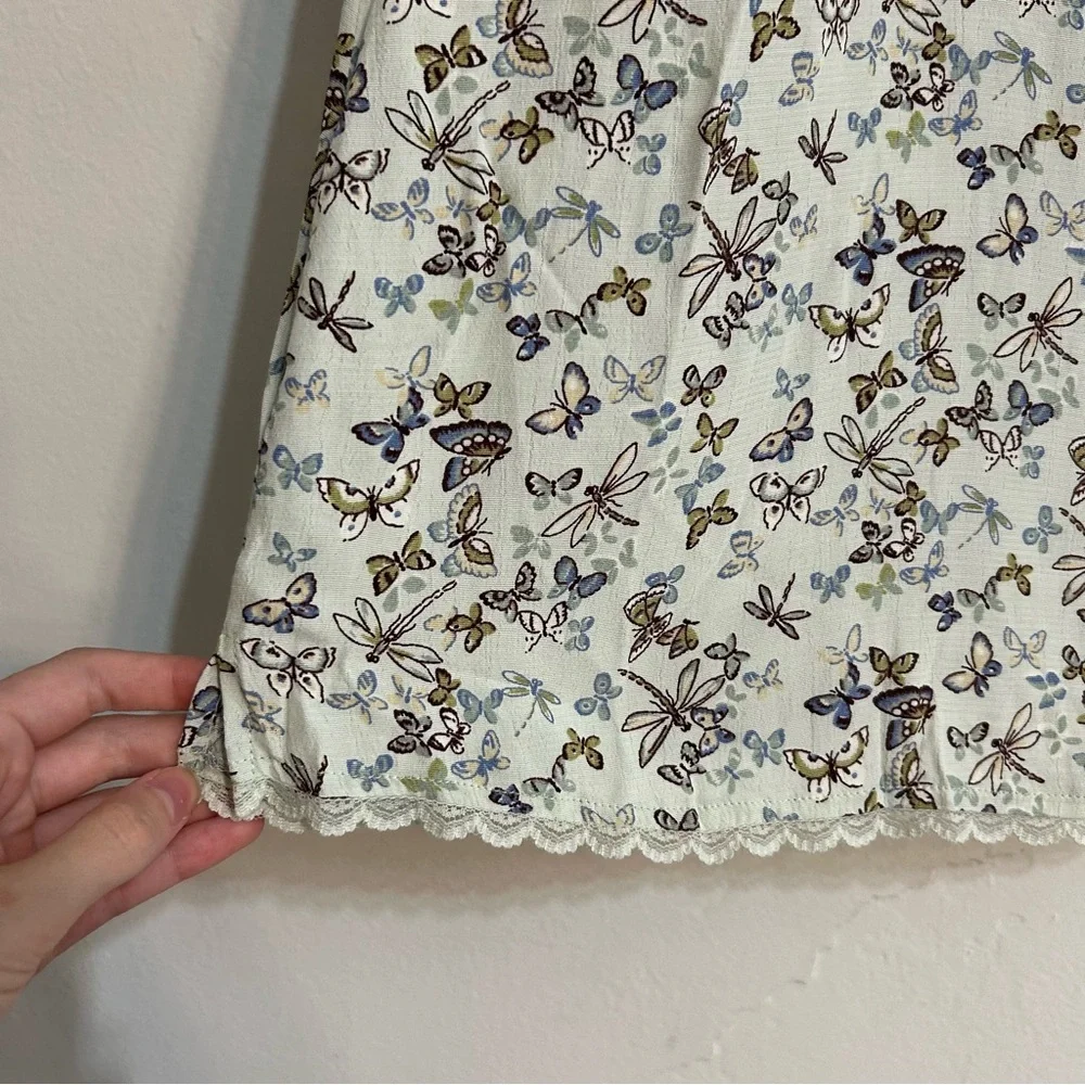 Vintage Gap Kids Butterfly Slip Midi Dress Square Neck Large Boho Cottage Fairy